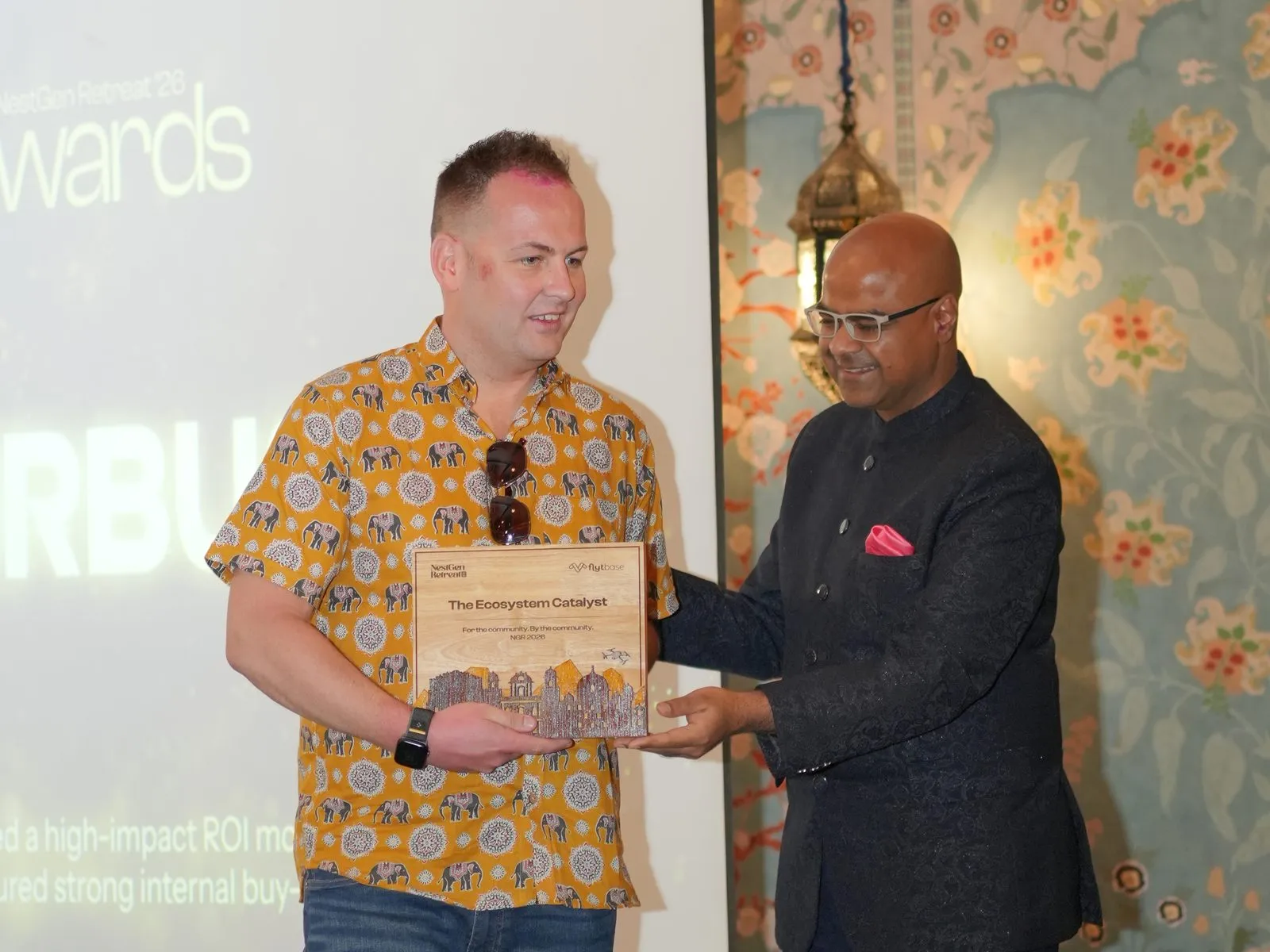 Matt Ierston of Airbus receiving the Ecosystem Catalyst award